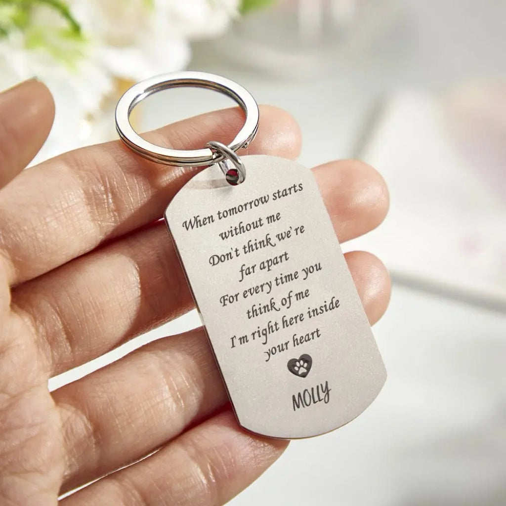 Custom Dog Photo Keychain – Personalized Heat-Pressed Keepsake