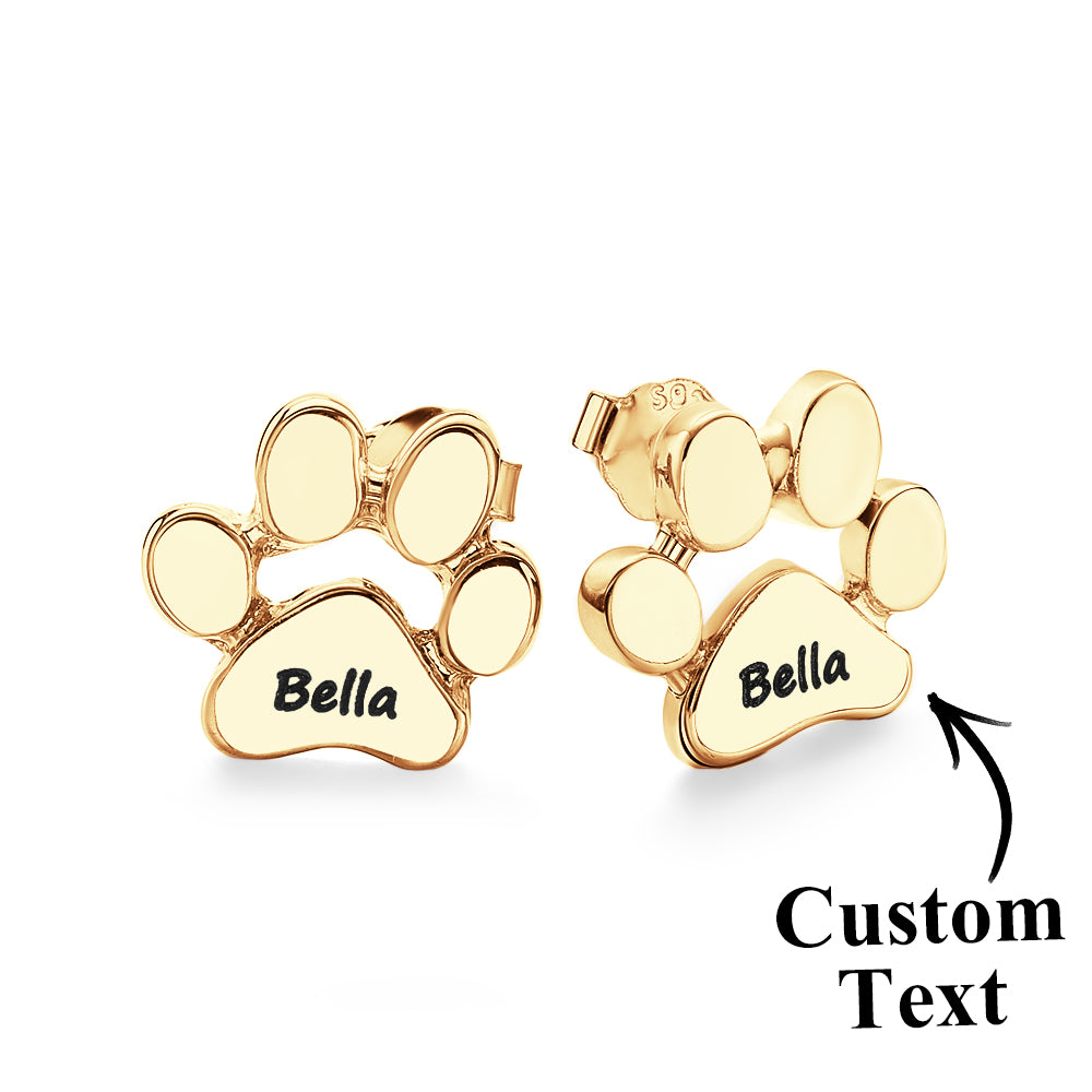 Personalized Dog Paw Print Earrings