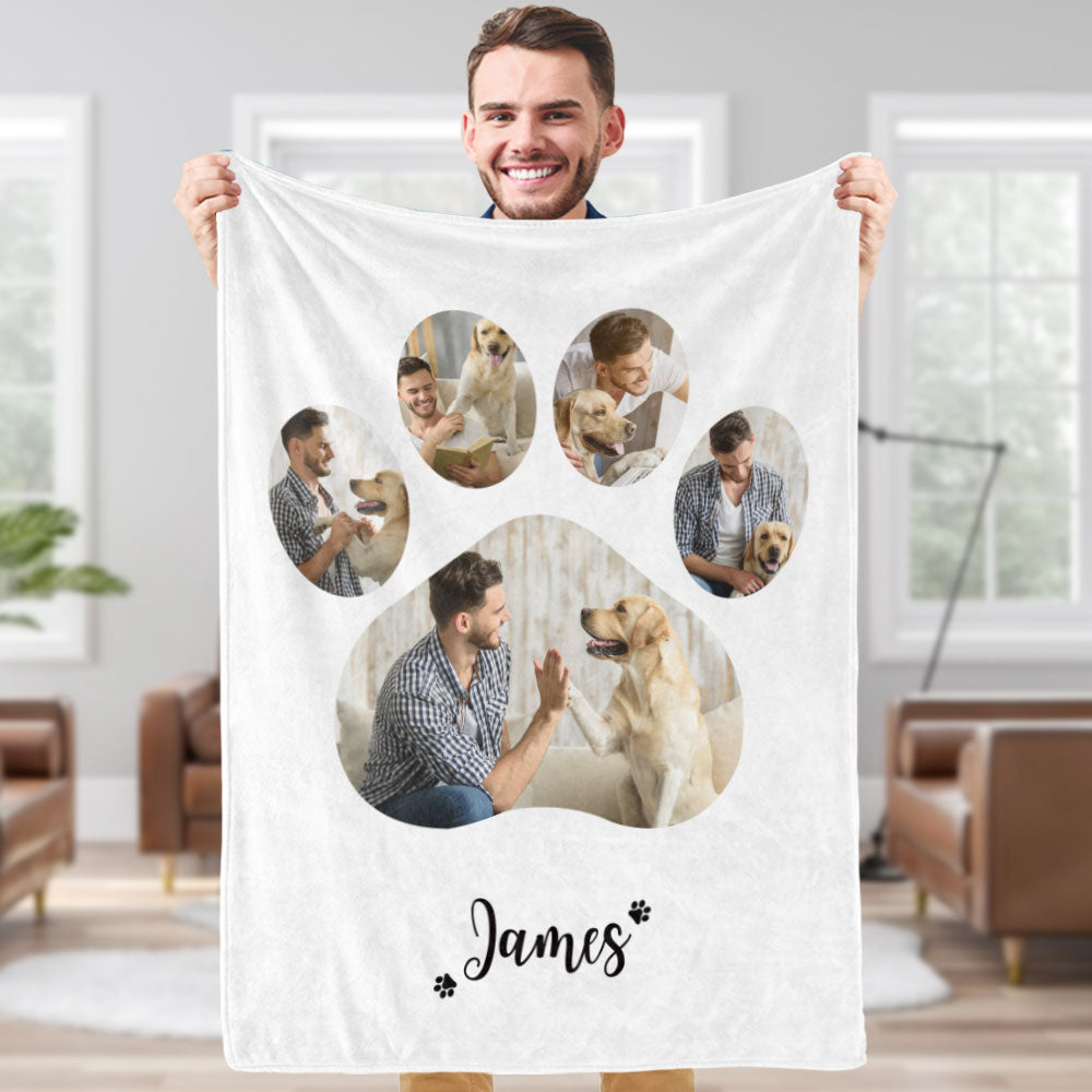 Custom Dog Photo Blanket – Cozy Personalized Throw Gift