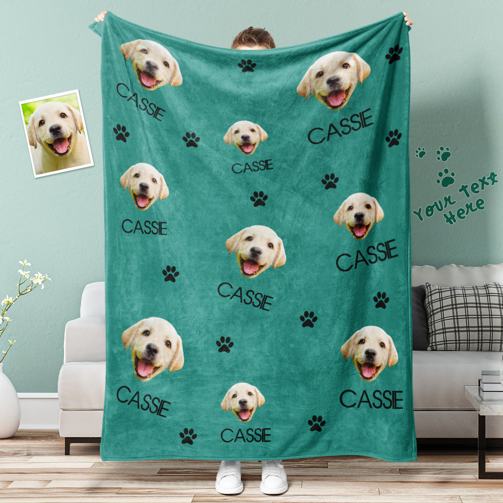 Custom Dog Photo Blanket – Personalized Fluffy Throw Gift