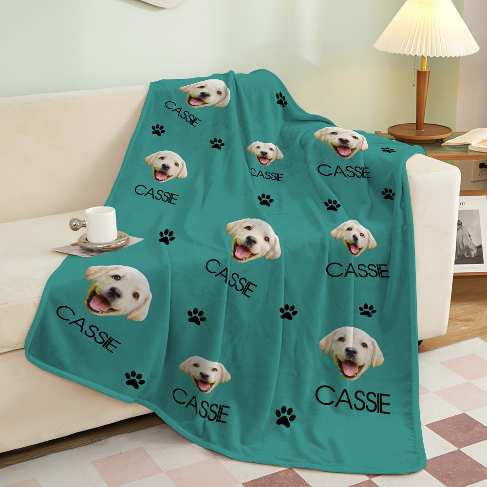 Custom Dog Photo Blanket – Personalized Fluffy Throw Gift