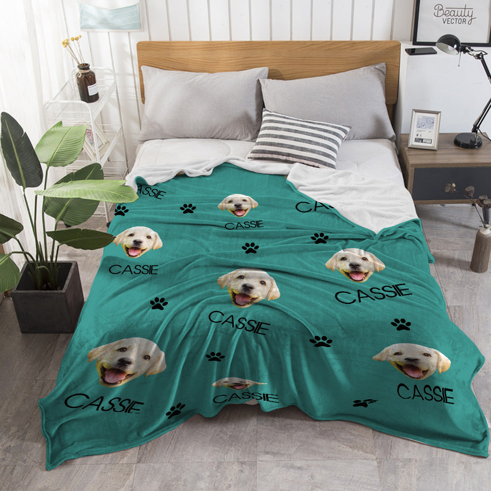 Custom Dog Photo Blanket – Personalized Fluffy Throw Gift