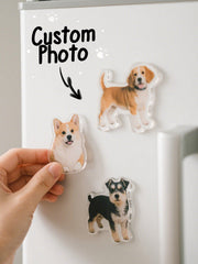 Personalized Dog Photo Fridge Magnet – Custom Irregular Acrylic Design