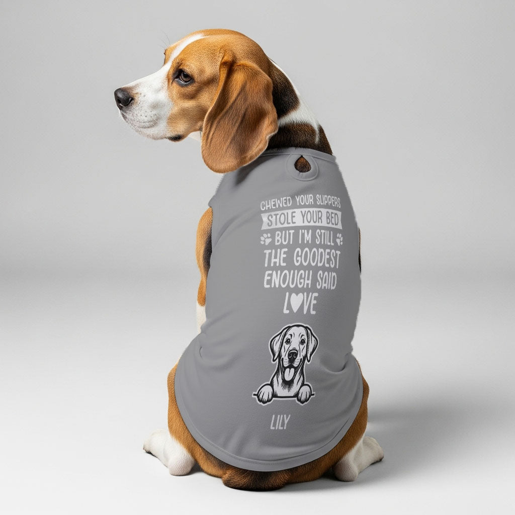 Chewed your slippers – Personalized Shirt with Your Dog’s Name and Breed – Dog Shirt