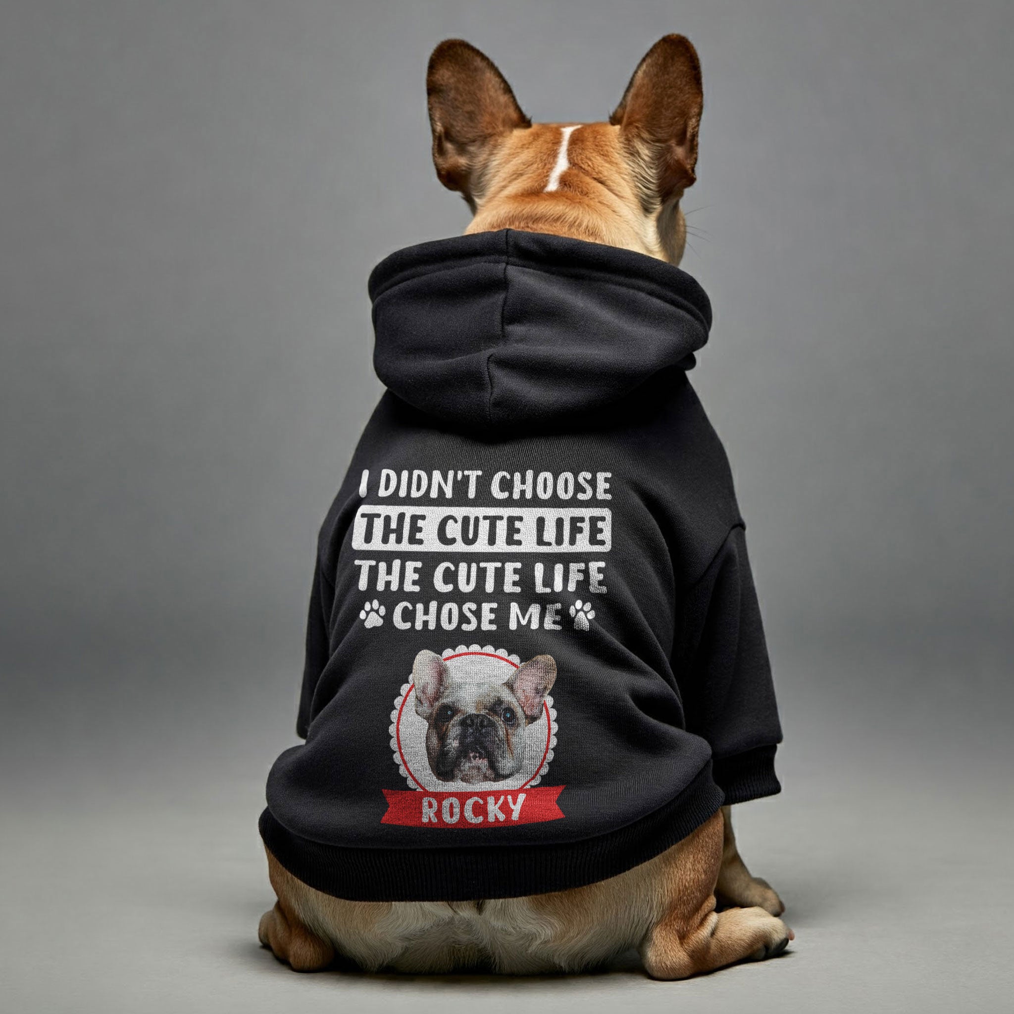 The cute life - Personalized hoodie with your dog’s name and Face– dog hoodie – dog clothes