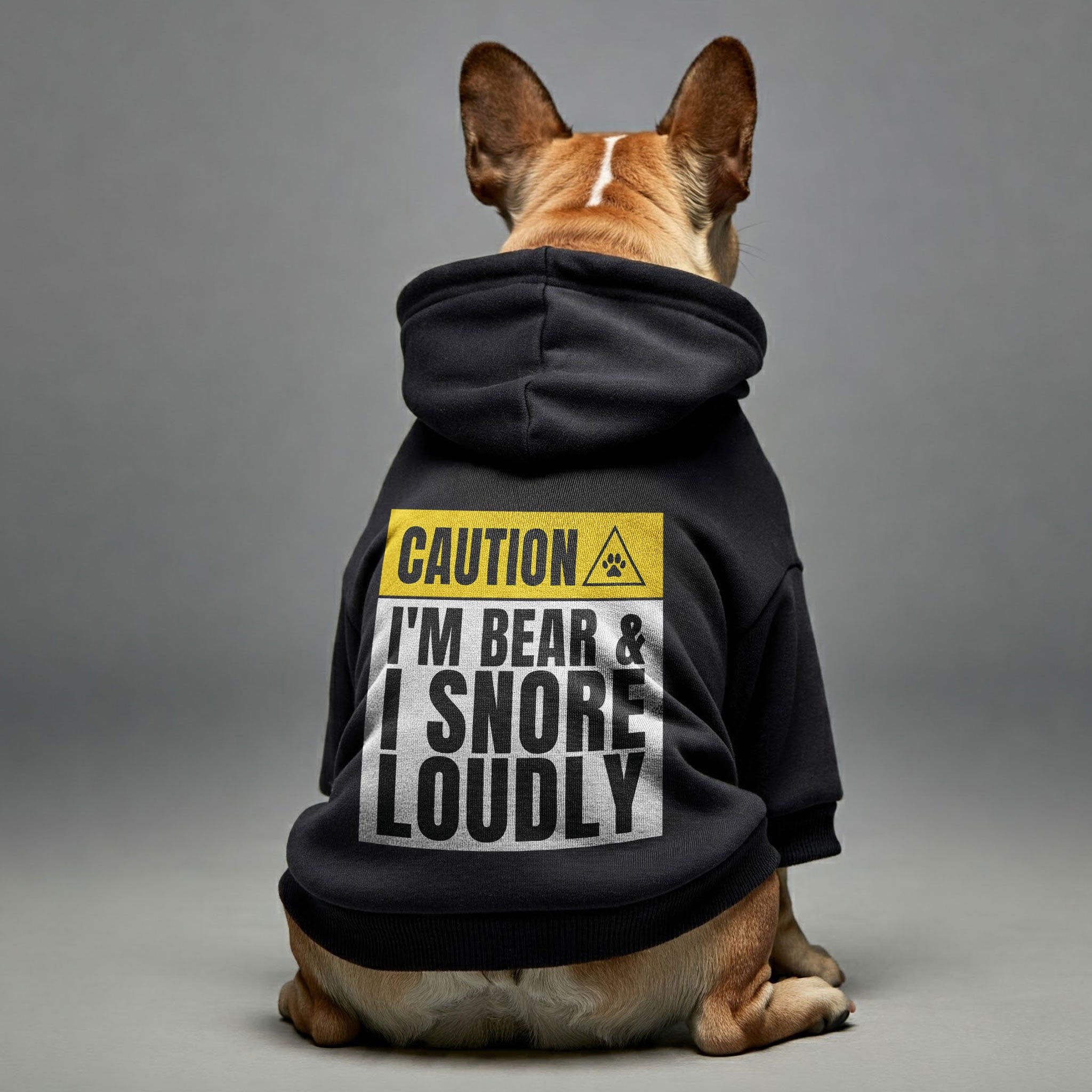 Caution I'm BEAR & I snore. Loudly - personalized hoodie with your dog name – dog hoodie – dog clothes