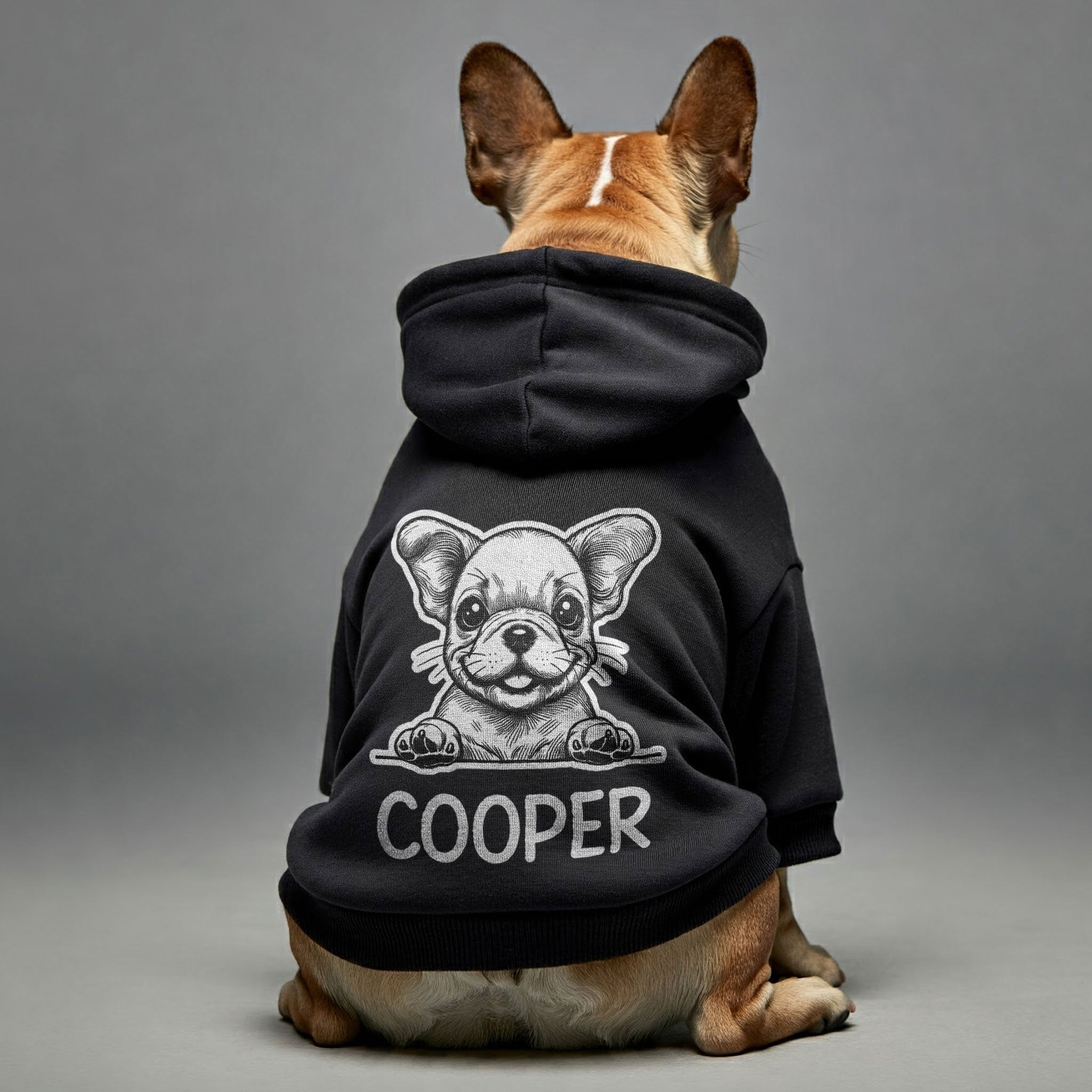 Black and white - personalized hoodie with your dog name and breed – dog hoodie – dog clothes