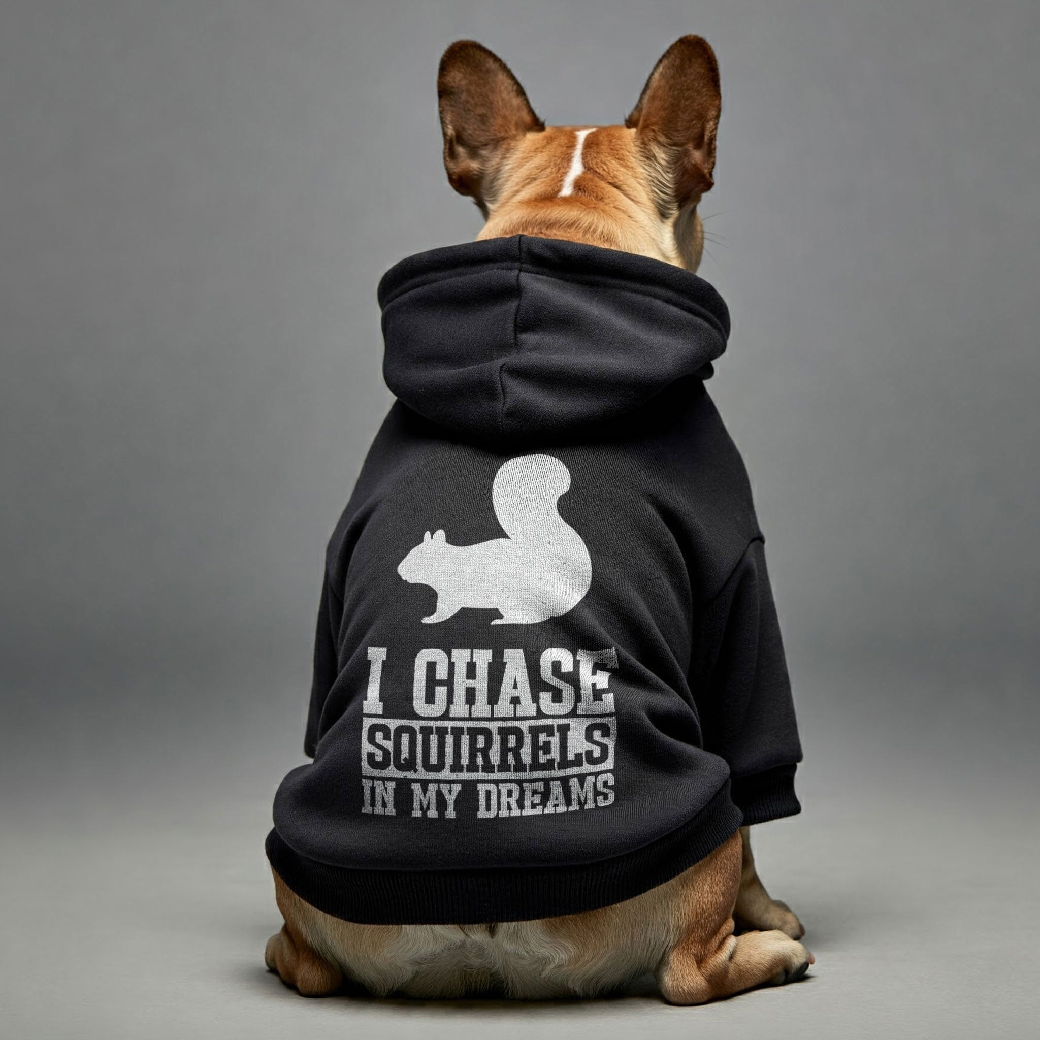 I chase squirrels… in my dreams – Dog Hoodie – Dog Clothes