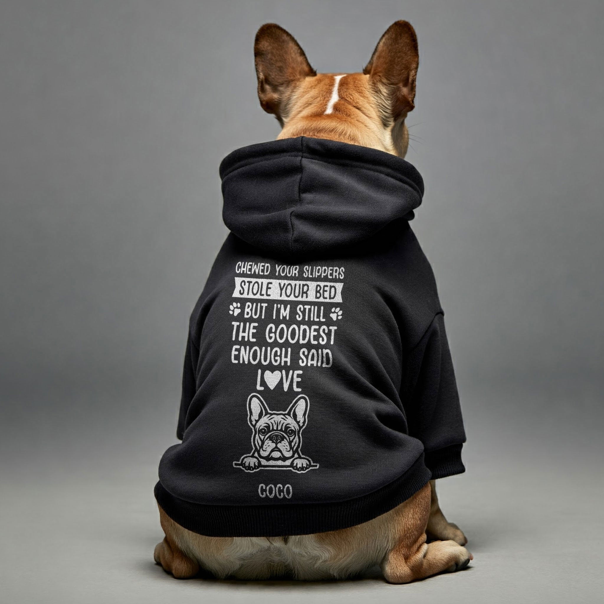 Chewed your slippers - personalized hoodie with your dog’s name and breed – dog hoodie – dog clothes