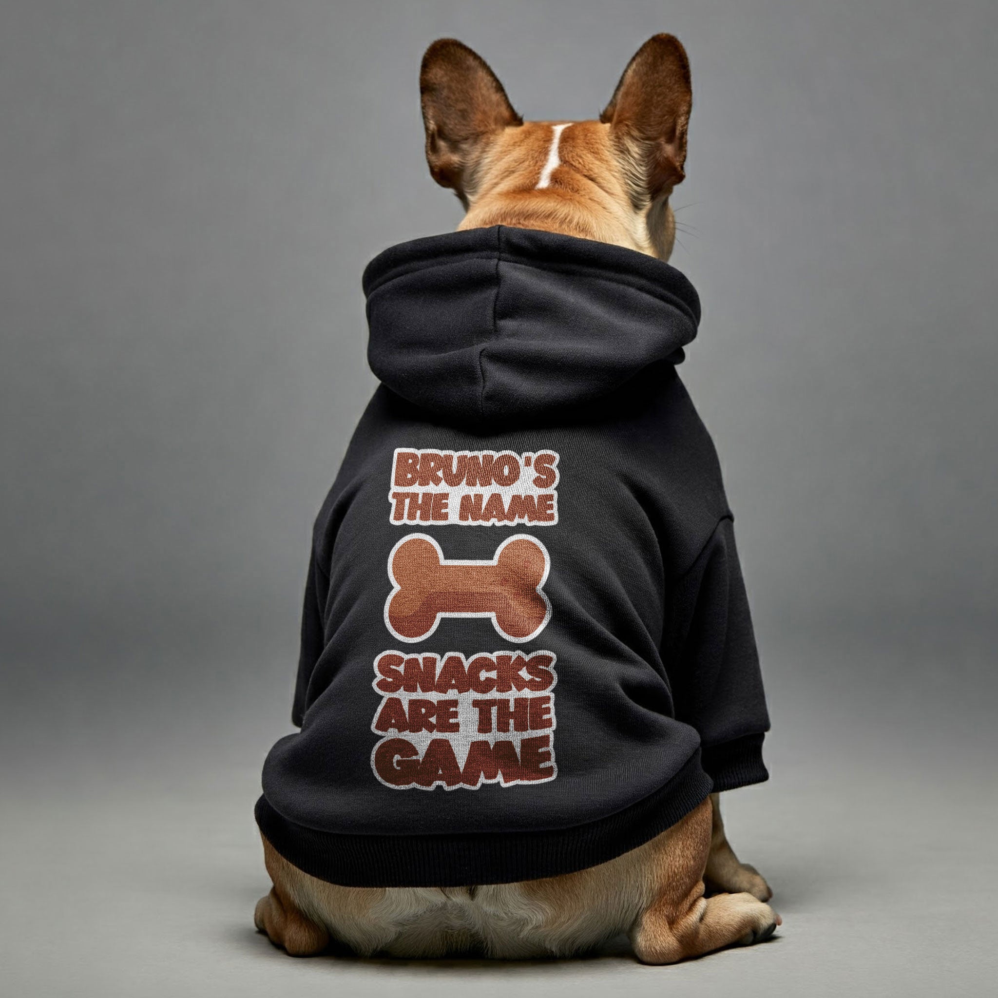 Bruno’s the name. Snacks are the game - personalized hoodie with your dog name – dog hoodie – dog clothes