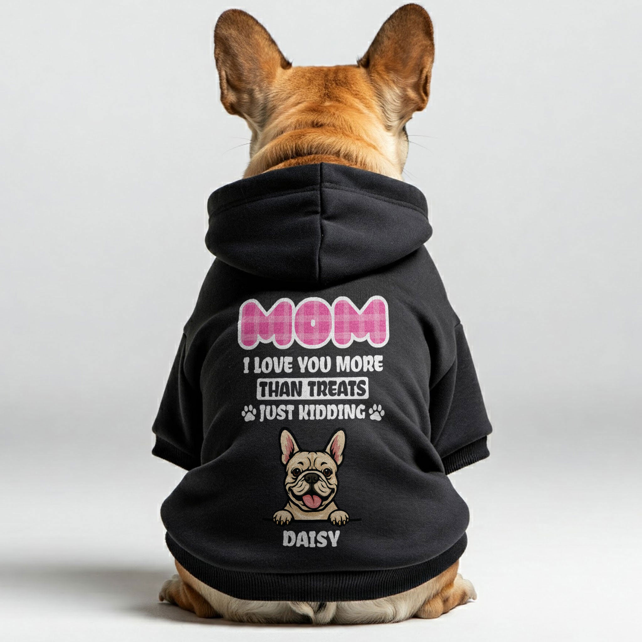 I LOVE YOU - personalized hoodie with your dog’s name and breed – Dad, Mum, or Mom– dog hoodie – dog clothes