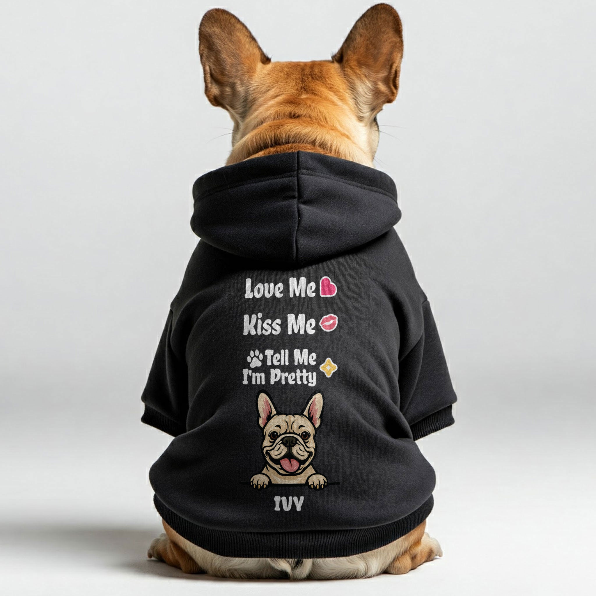 LOVE ME - personalized hoodie with your dog’s name and breed – dog hoodie – dog clothes