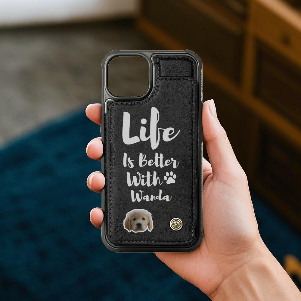 Jenna - Personalized  Leather Wallet Case  for iPhone & Samsung