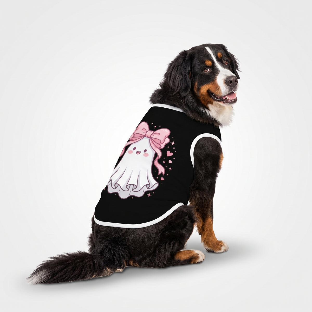 Pink Bow Ghost Big Dog Shirt