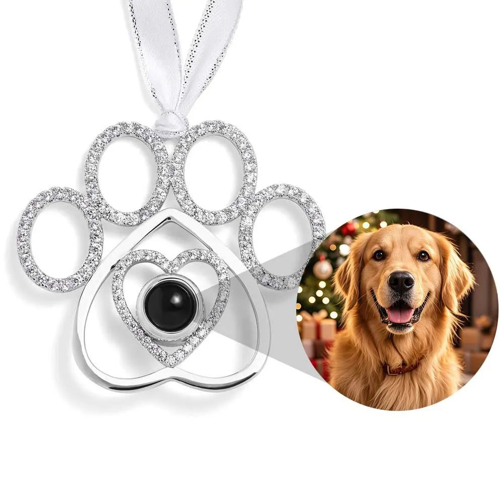 Personalized Dog Paw Photo Ornament