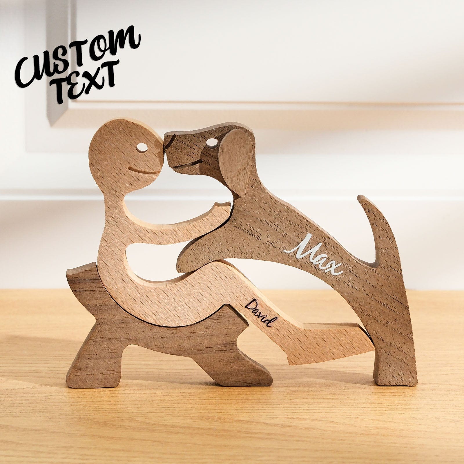 Personalized Wooden Dog Decoration – Custom Engraved Gift for Pet Lovers