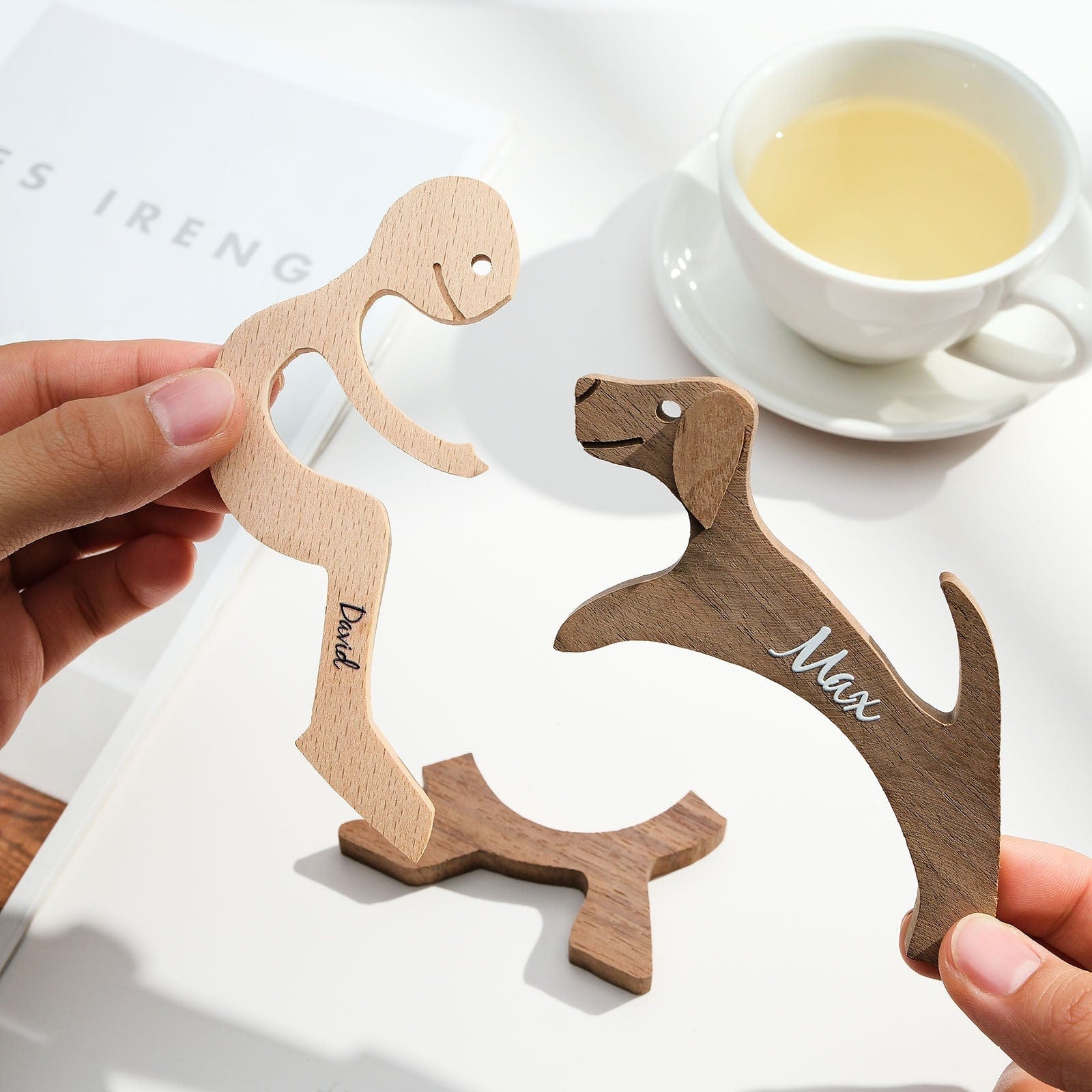 Personalized Wooden Dog Decoration – Custom Engraved Gift for Pet Lovers
