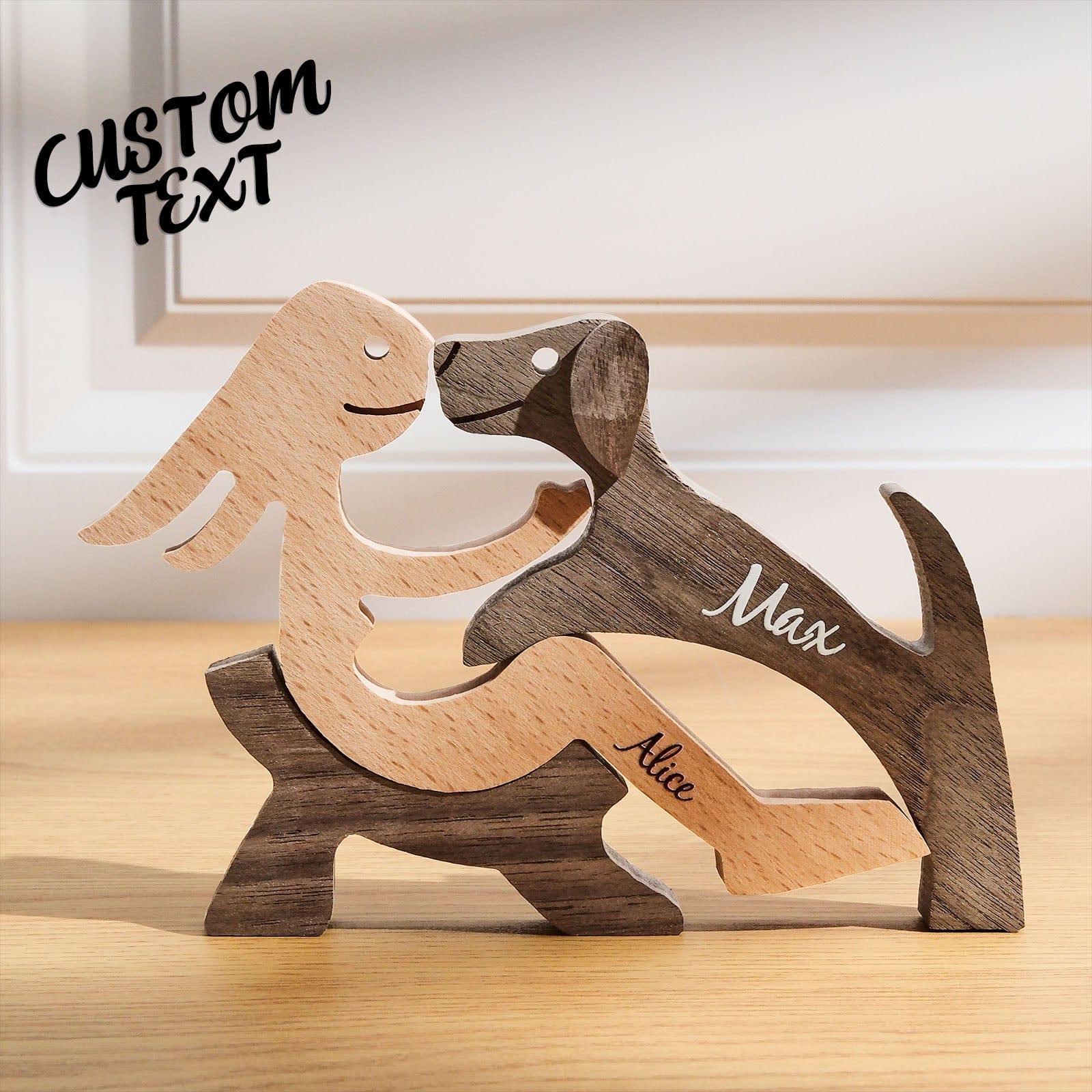 Personalized Wooden Dog Decoration – Custom Engraved Gift for Pet Lovers