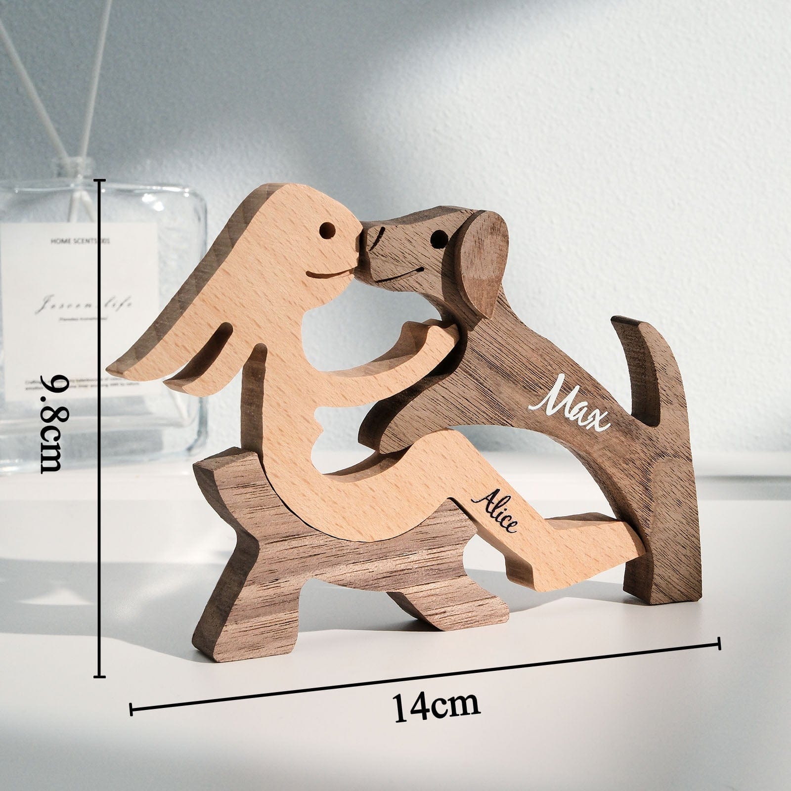 Personalized Wooden Dog Decoration – Custom Engraved Gift for Pet Lovers
