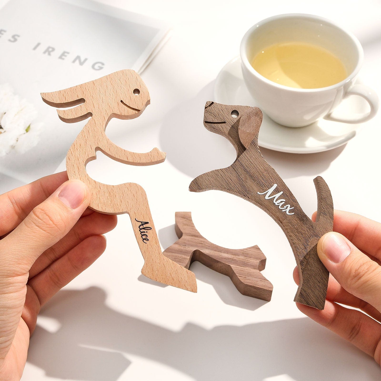 Personalized Wooden Dog Decoration – Custom Engraved Gift for Pet Lovers
