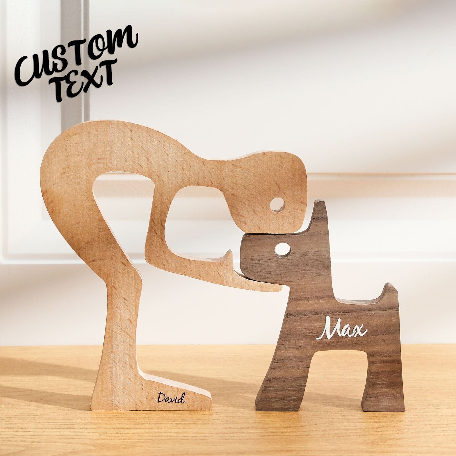 Personalized Wooden Dog Decoration – Custom Engraved Gift for Pet Lovers