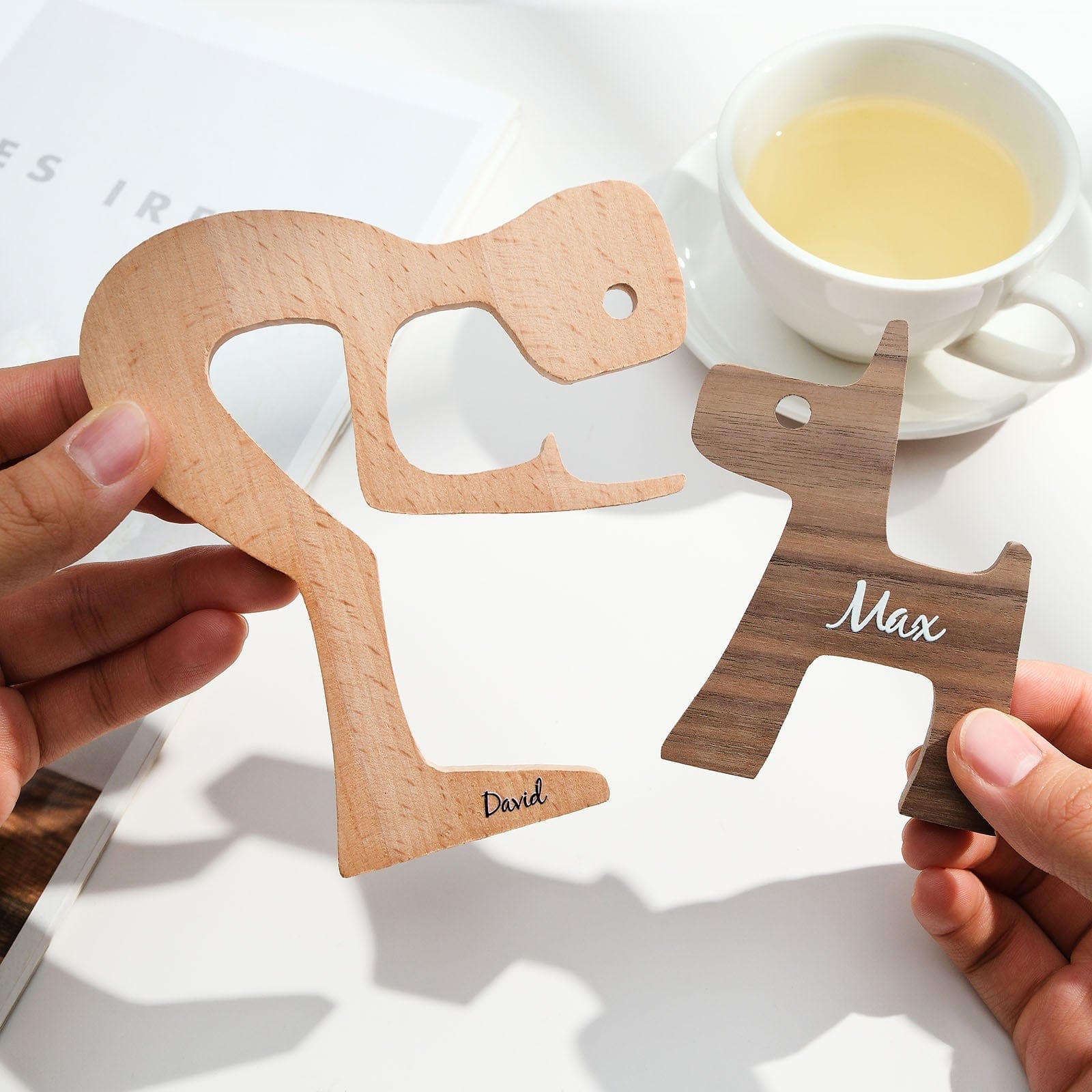 Personalized Wooden Dog Decoration – Custom Engraved Gift for Pet Lovers