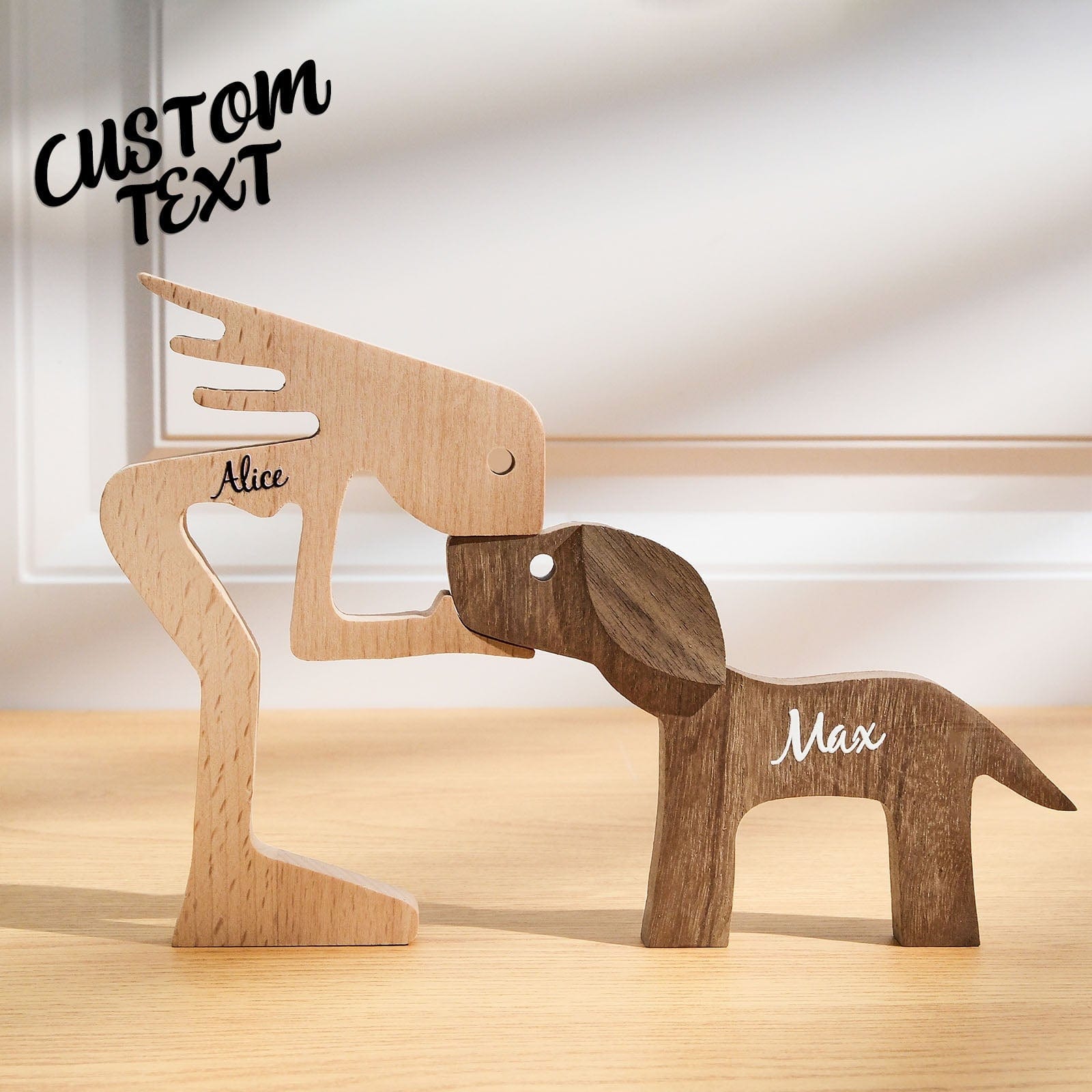 Personalized Wooden Dog Decoration – Custom Engraved Gift for Pet Lovers
