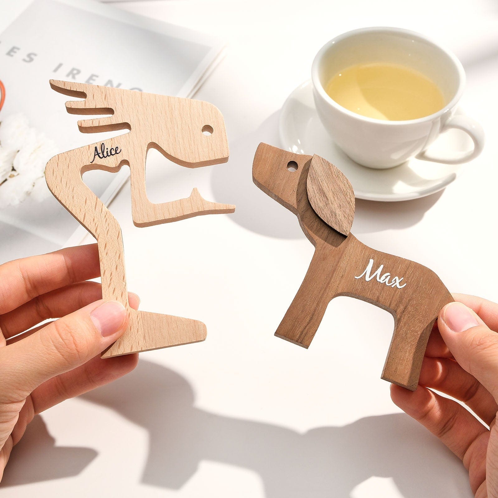 Personalized Wooden Dog Decoration – Custom Engraved Gift for Pet Lovers