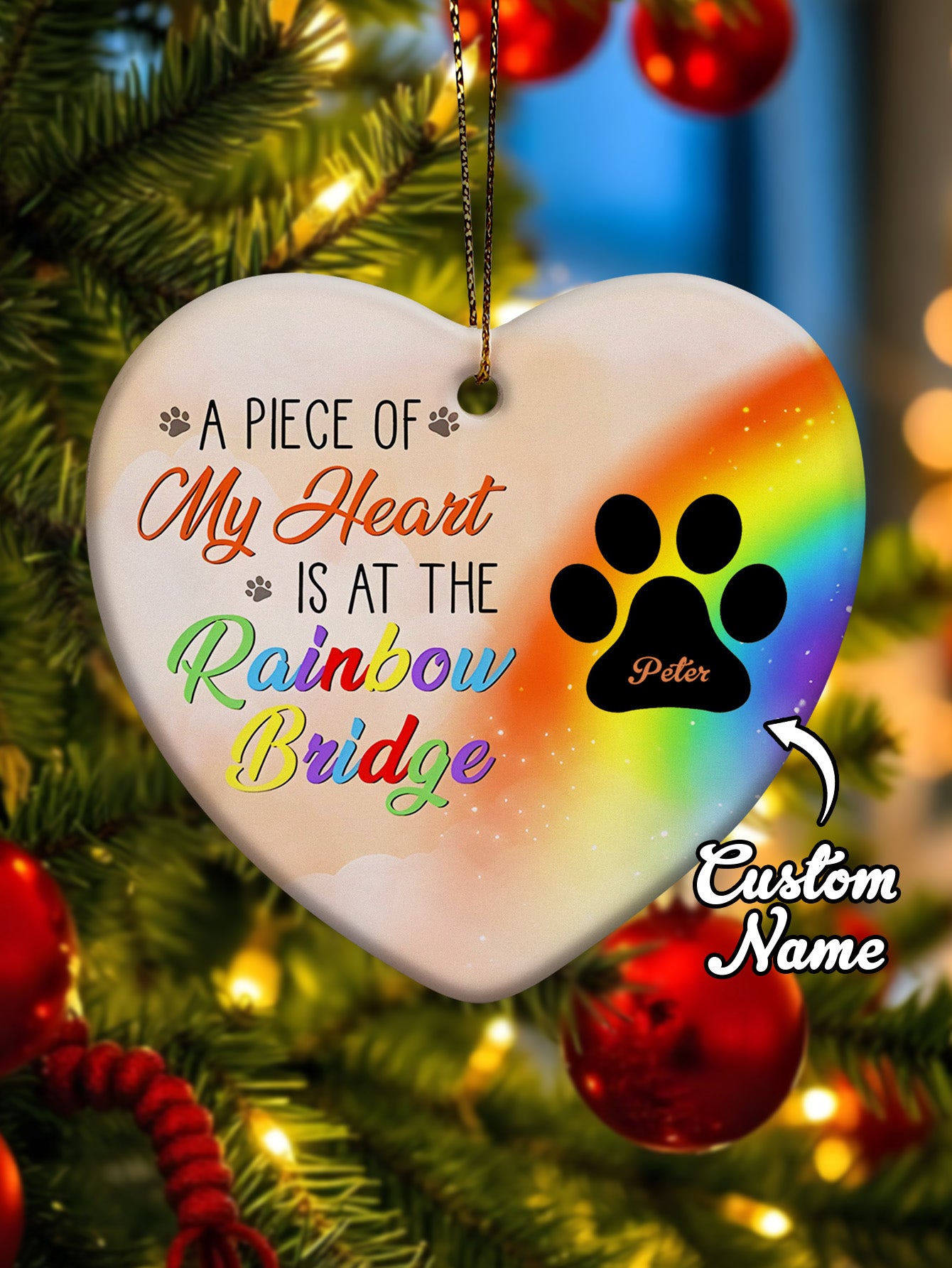 Personalized Dog Heart Memorial Ornament