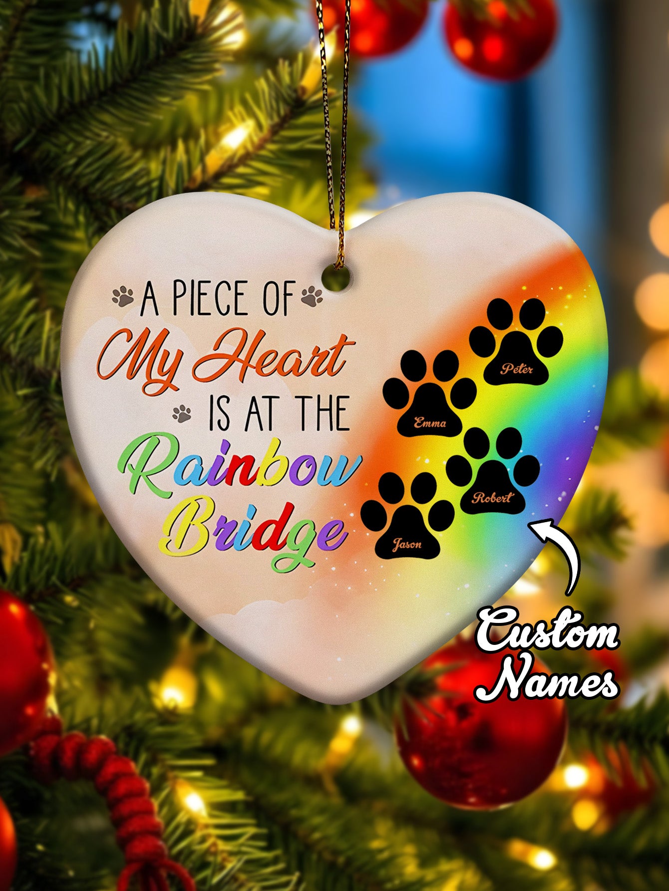 Personalized Dog Heart Memorial Ornament