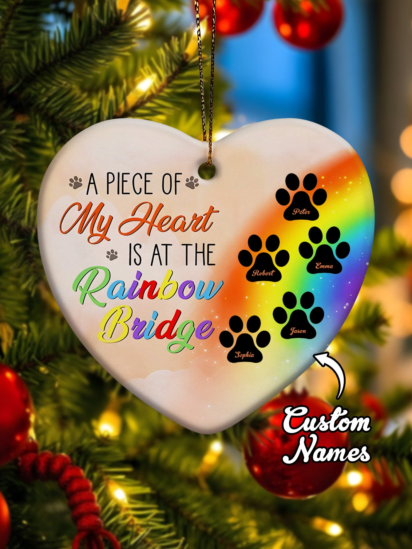 Personalized Dog Heart Memorial Ornament