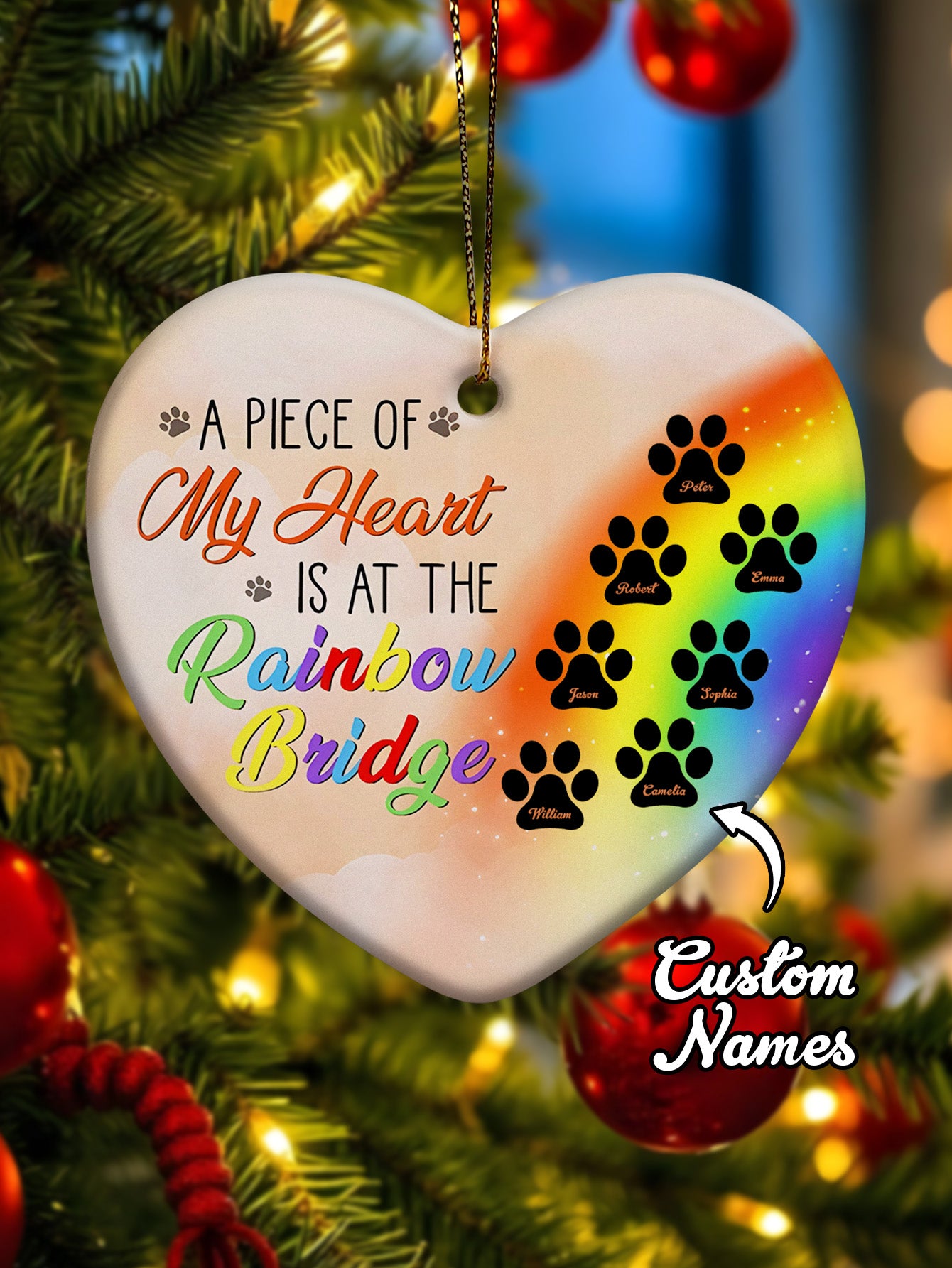 Personalized Dog Heart Memorial Ornament