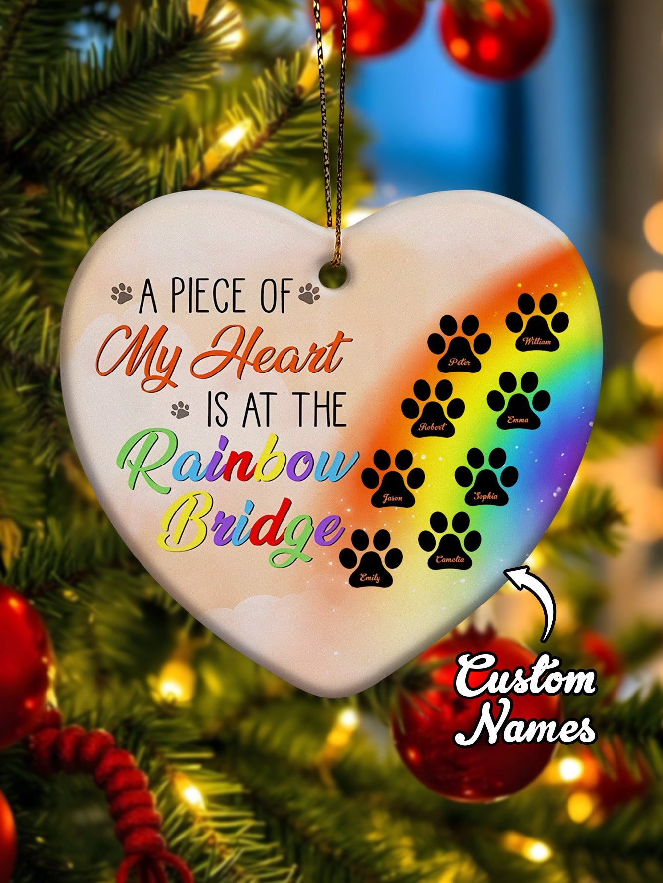 Personalized Dog Heart Memorial Ornament
