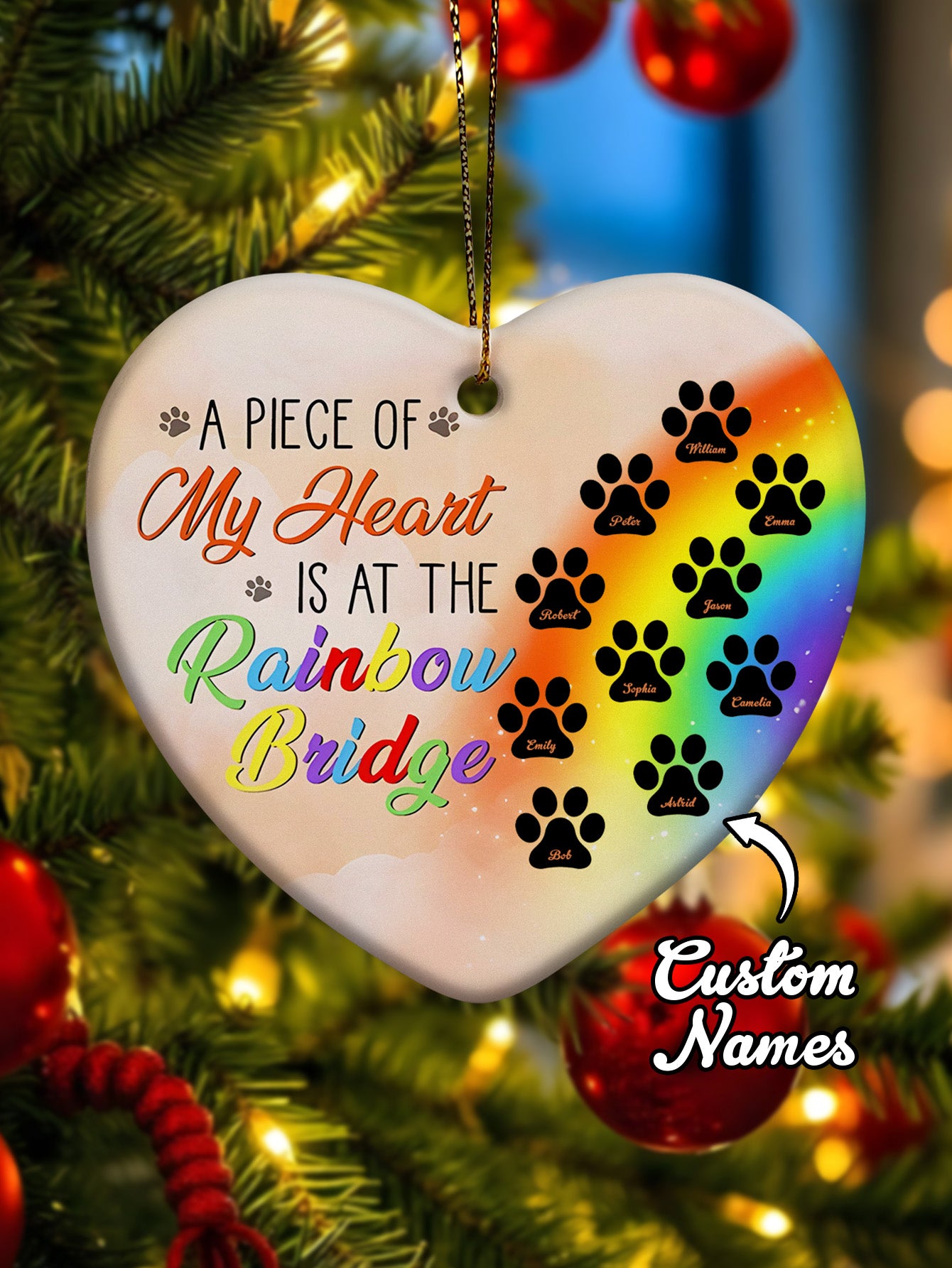 Personalized Dog Heart Memorial Ornament