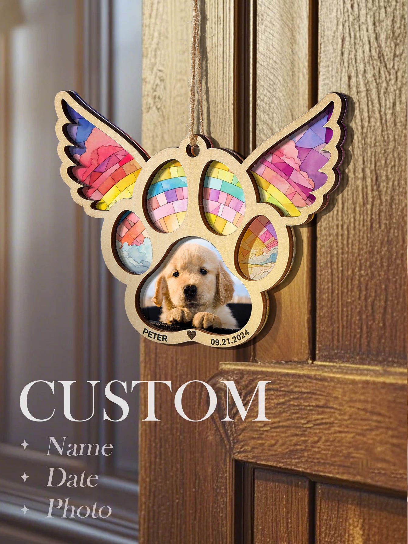 Personalized Dog Memorial Suncatcher Ornament