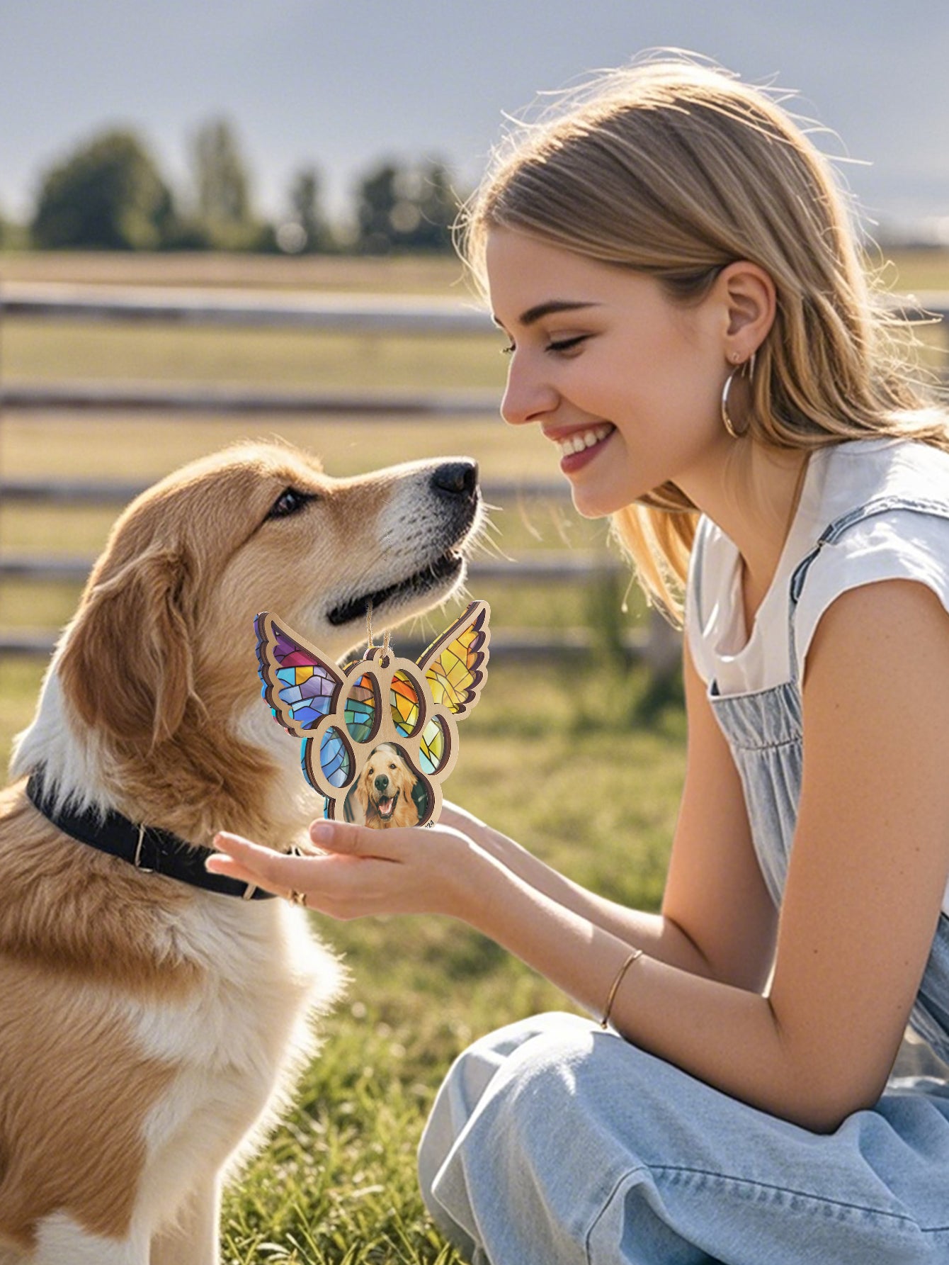 Personalized Dog Memorial Suncatcher Ornament