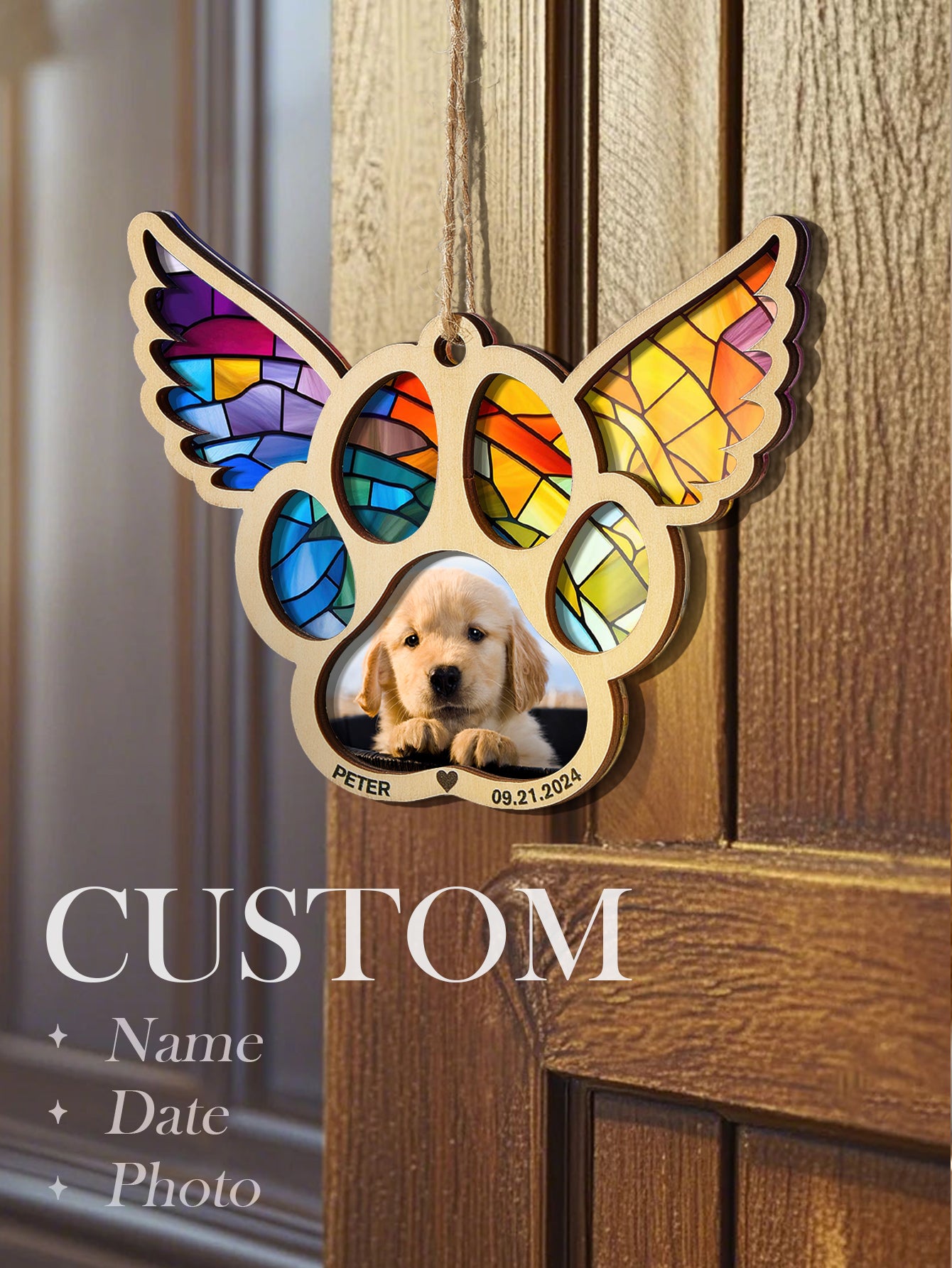 Personalized Dog Memorial Suncatcher Ornament