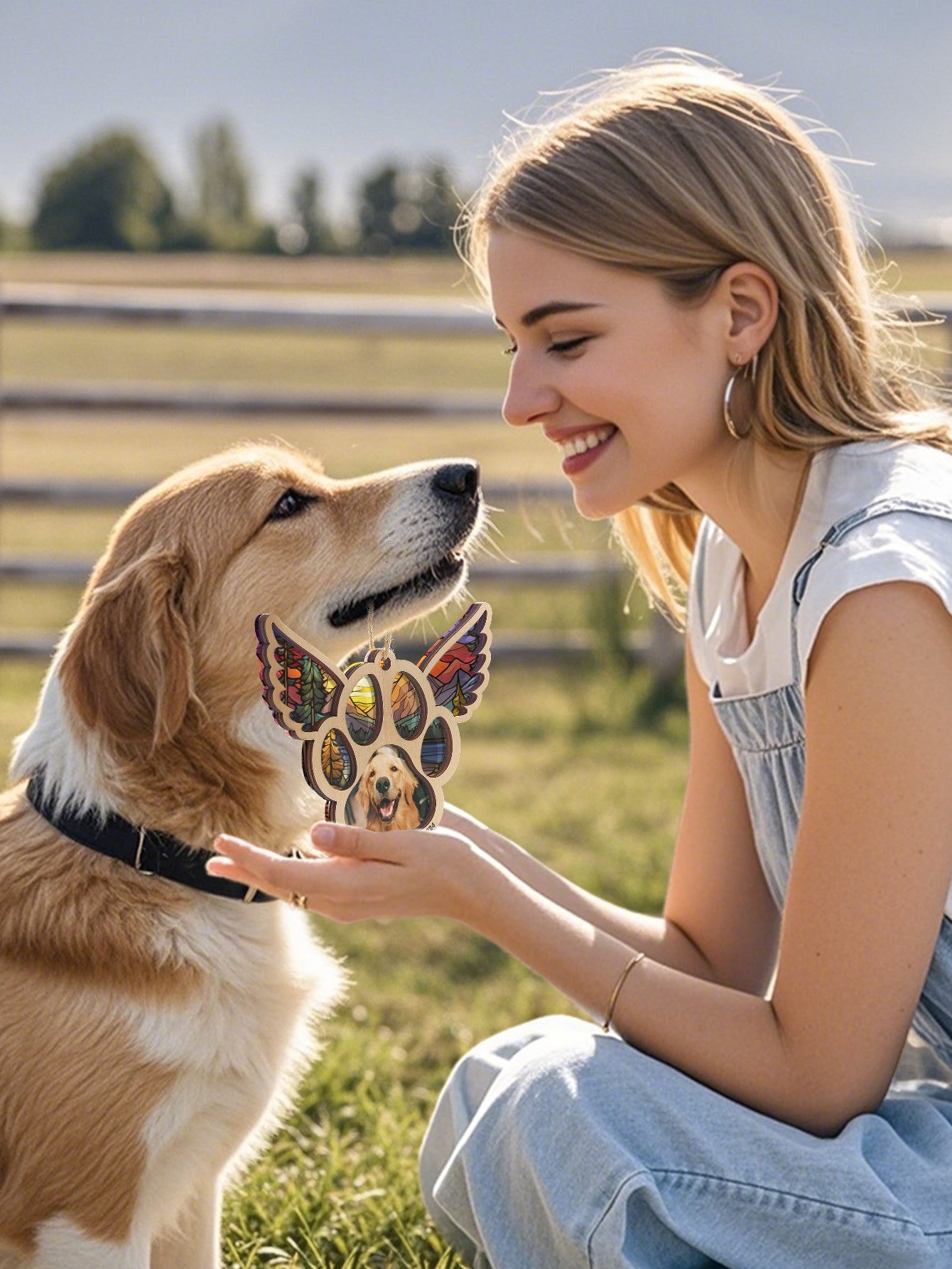 Personalized Dog Memorial Suncatcher Ornament