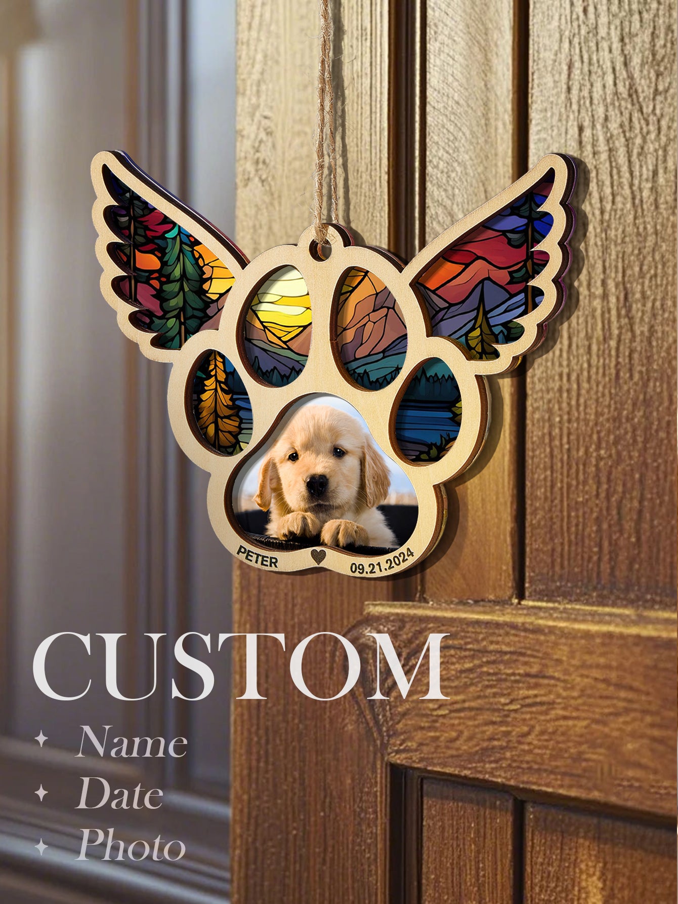 Personalized Dog Memorial Suncatcher Ornament