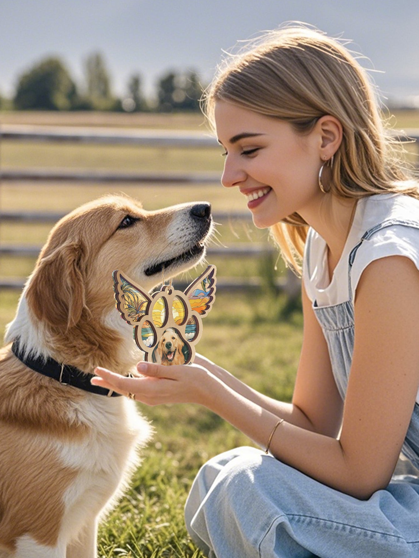Personalized Dog Memorial Suncatcher Ornament
