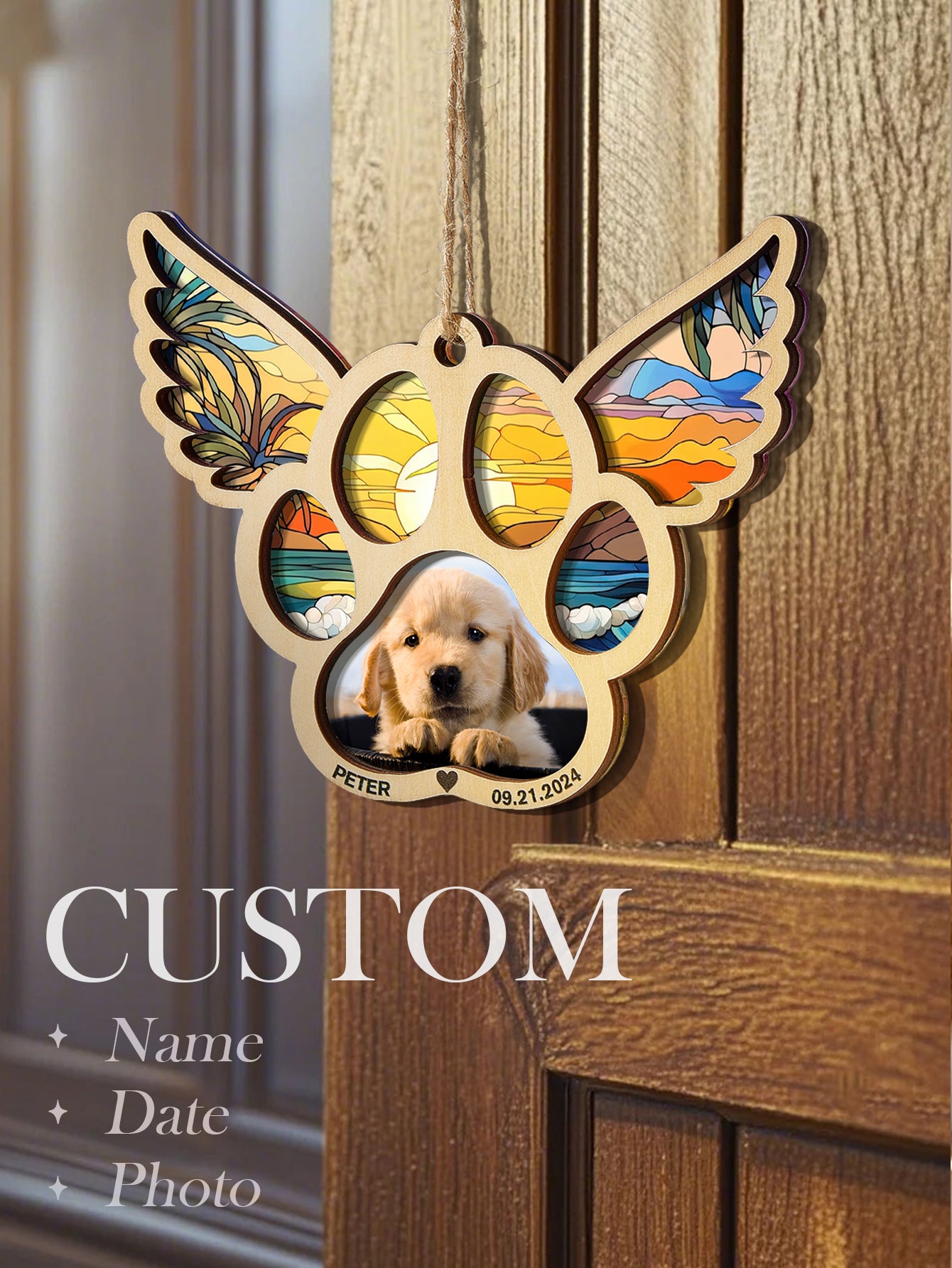 Personalized Dog Memorial Suncatcher Ornament