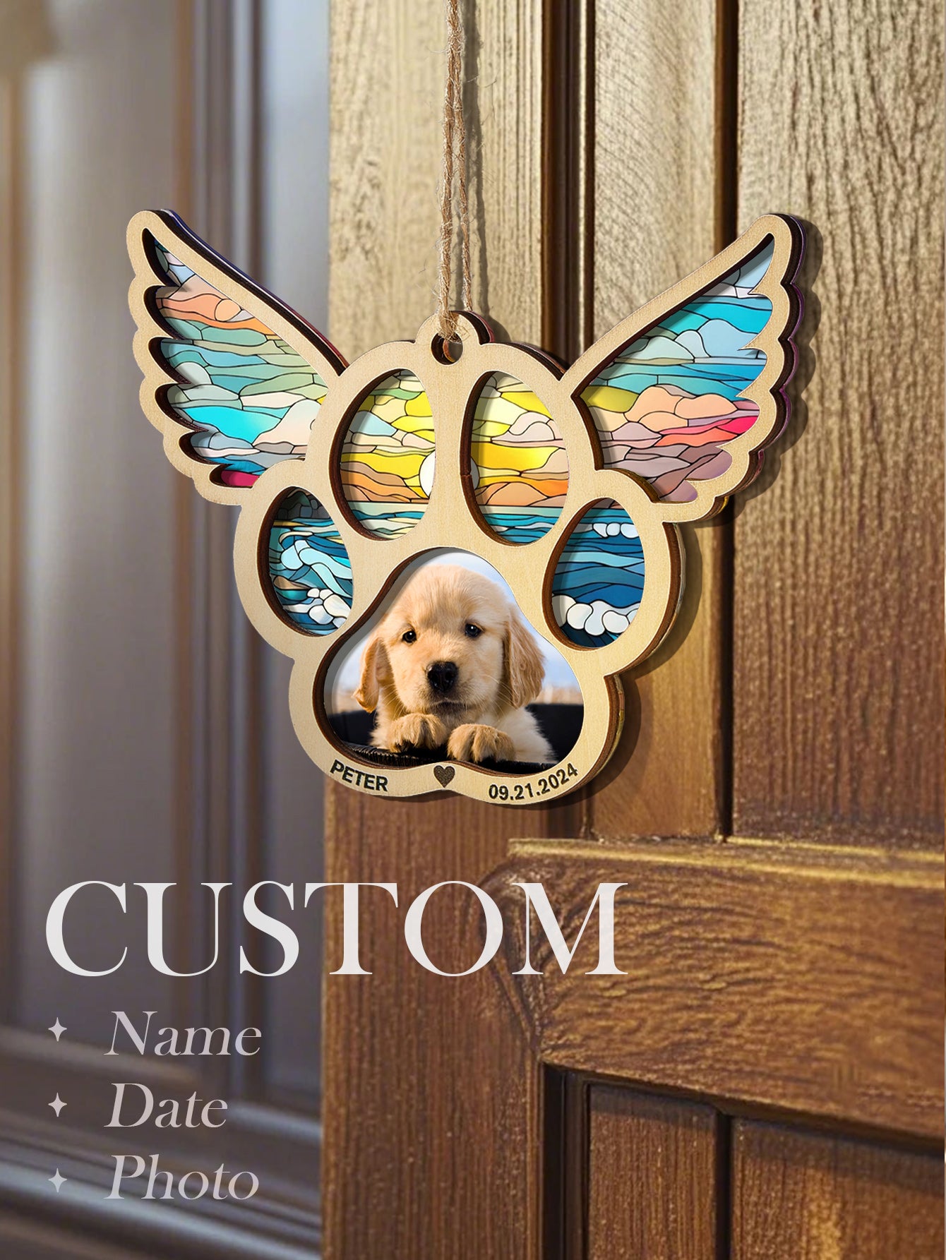 Personalized Dog Memorial Suncatcher Ornament