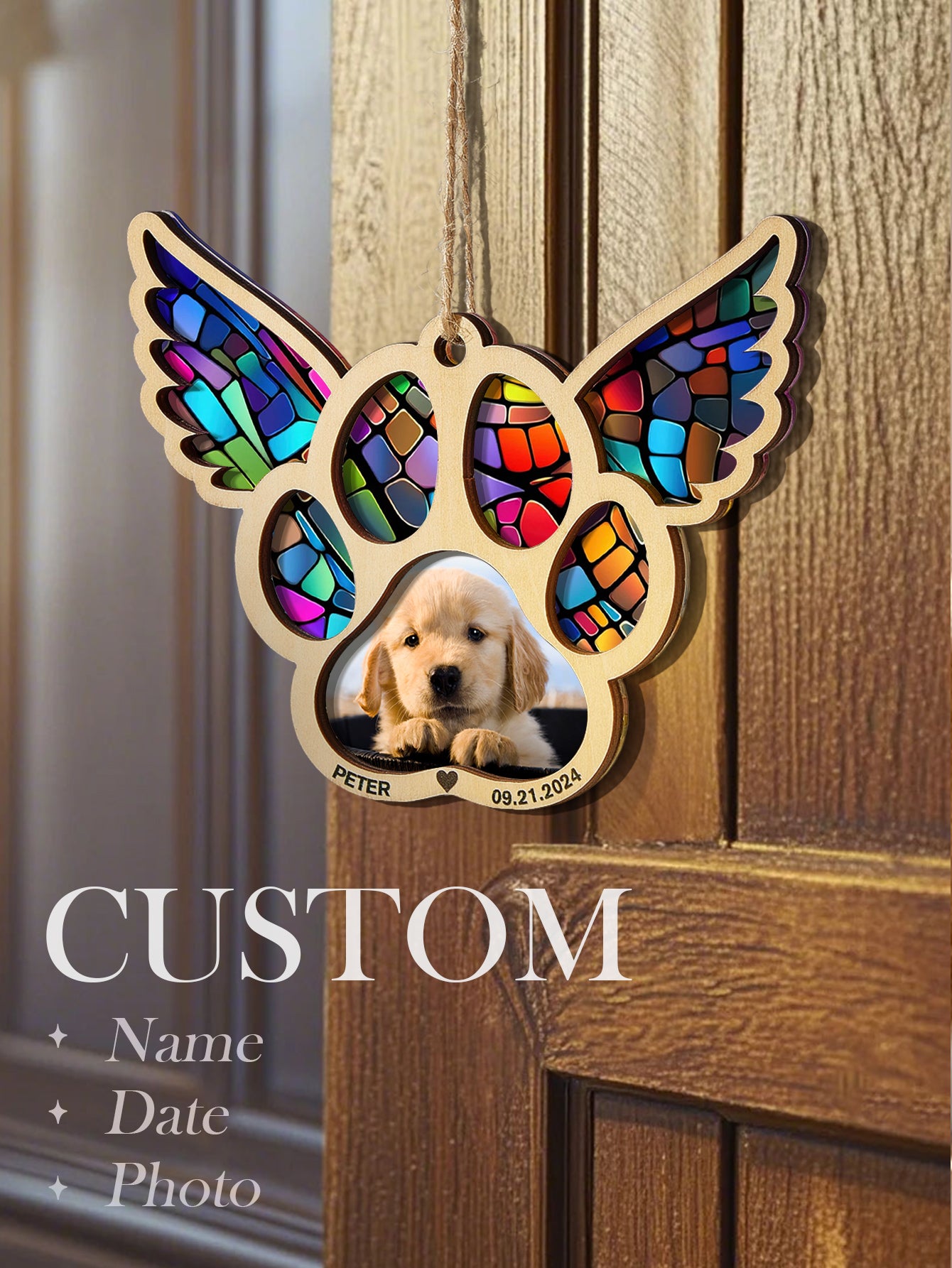 Personalized Dog Memorial Suncatcher Ornament