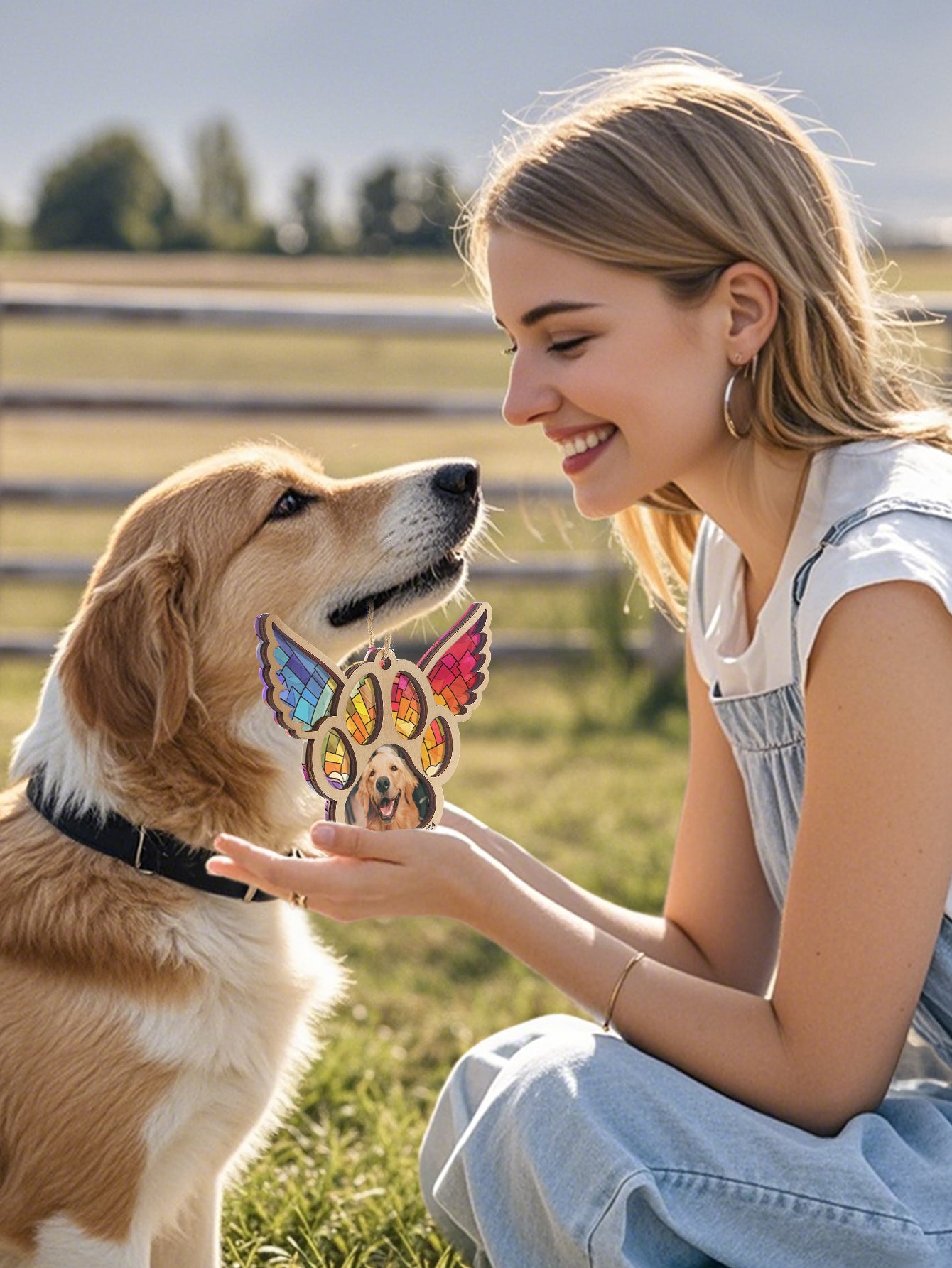 Personalized Dog Memorial Suncatcher Ornament