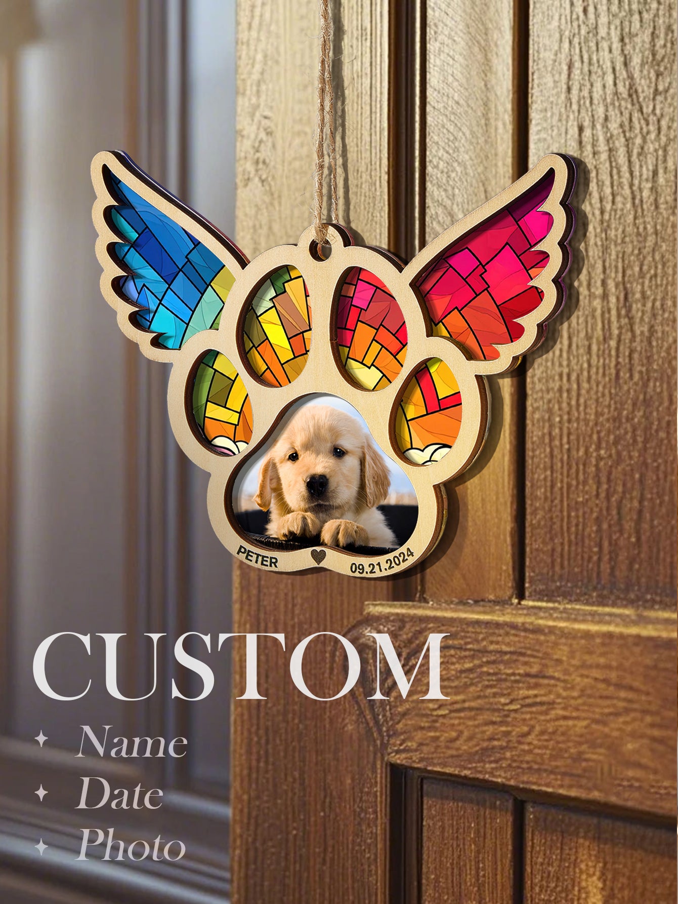 Personalized Dog Memorial Suncatcher Ornament