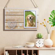 Engraved Wooden Heart Photo Frame – Personalized Dog Lover Gift