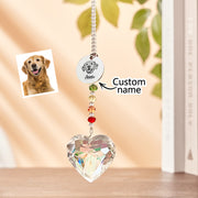 Custom Rainbow Dog Memorial Suncatcher – Crystal Sympathy Gift for Dog Lovers