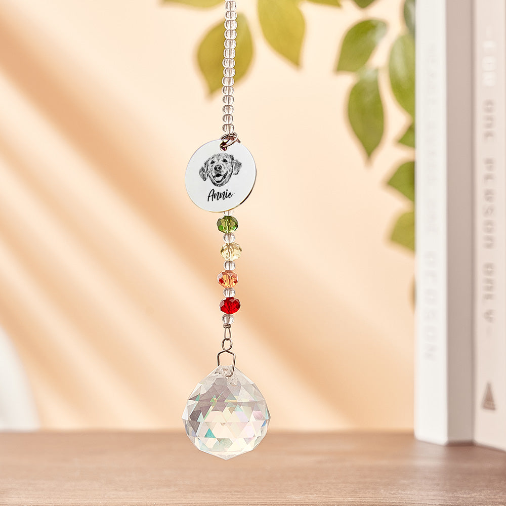 Custom Rainbow Dog Memorial Suncatcher – Crystal Sympathy Gift for Dog Lovers