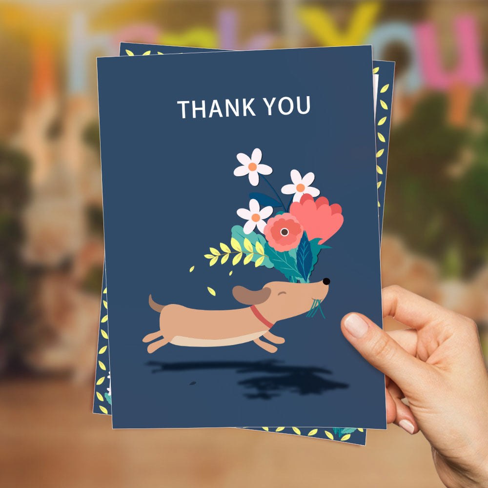 Personalized Thank You Cards – Custom Dog Photo & Message Greeting Set