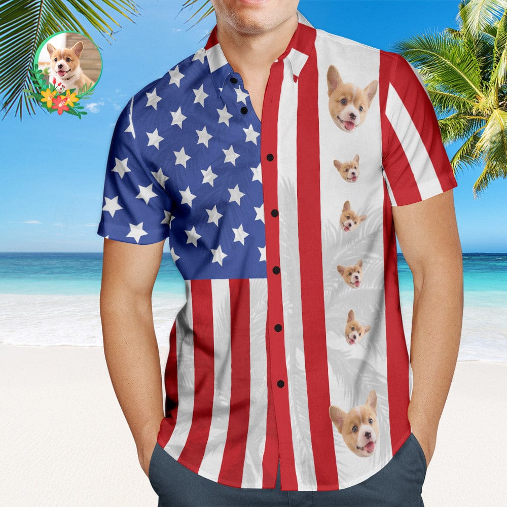 Custom Dog Photo Hawaiian Shirt – Personalized Summer Gift for Dog Lovers